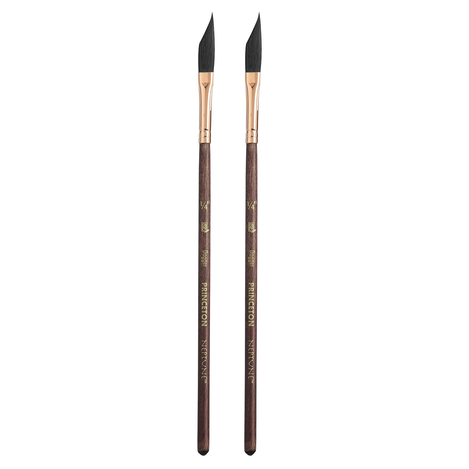 Princeton Neptune Watercolor Synthetic Dagger Brush, 2/Pack (PBXP4750DG025-2)