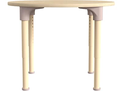 Flash Furniture Bright Beginnings Hercules 33 Round Table, Height Adjustable, Beech (MK-ME088021-GG