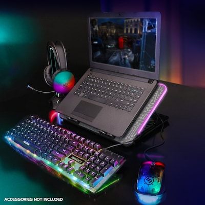 Enhance Voltaic 2 Adjustable Laptop Cooling Pad Stand with 6 Fans, 2 USB Ports, RGB Lighting (ENVOC62100CLWS)