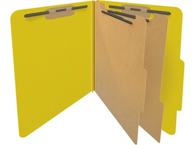Medical Arts Press Pressboard Classification Folder, 2 Dividers, 2" Expansion, Letter Size, Yellow, 10/Box (DV-T42-26-3YLW)