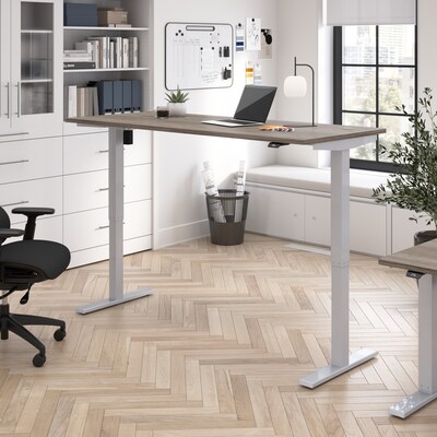 Bush Business Furniture Move 40 Series 72W Electric Height Adjustable Standing Desk, Modern Hickory