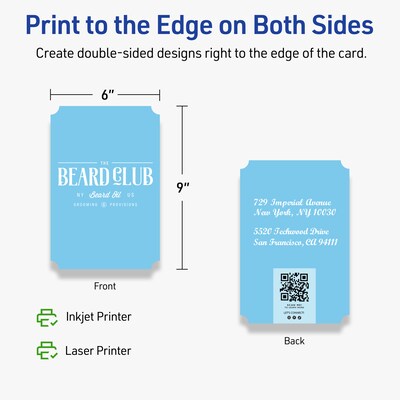 Avery Integrated Cards, 6" x 9", Matte White, 25/Pack (95355)