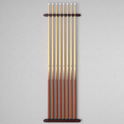 Fat Cat Mahogany 8 Cue 2-Piece Wall Cue Rack (52-0103)