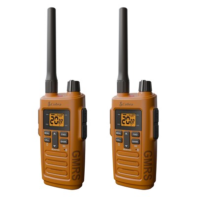 Cobra TrailBlazer 250 GMRS 2-Way Radio, Orange & Black, 2/Pack (0190006-1)