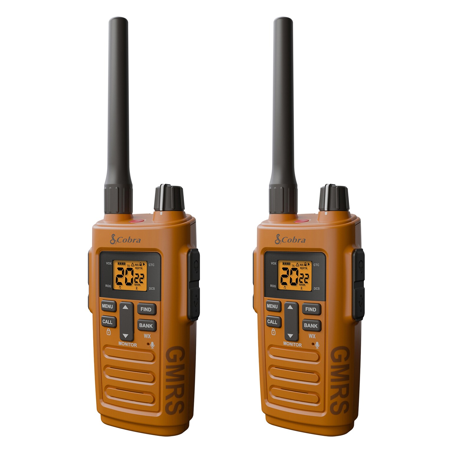 Cobra TrailBlazer 250 GMRS 2-Way Radio, Orange & Black, 2/Pack (0190006-1)