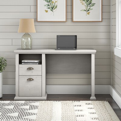 Bush Furniture Yorktown 50 Home Office Desk with Storage, Linen White Oak (WC40423-03)