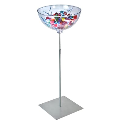 Azar 14 Bowl Floor Display, Silver/Clear (700974)
