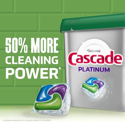 Cascade Platinum ActionPacs + Oxi Dishwashing Detergent Pods, Fresh Scent, 40 Pods/Box (57661/27425)
