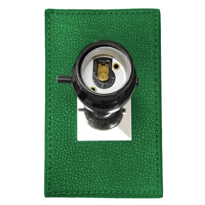 Elegant Designs Modern Leather 21" LED Table Lamp with White Fabric Shade, Green (LT1025-GRN)