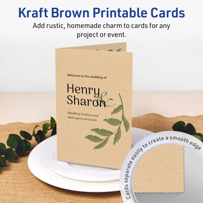 Avery Matte General Use Blank Cards, Kraft Brown, 50/Box (95352)