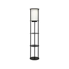 Simple Designs 62.5 Matte Black Floor Lamp with Cylindrical Shade (LF2010-BLK)