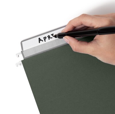 Smead Protab 100% Recycled Hanging File Folder, 3-Tab, Letter, Standard Green, 20/Box (64195)