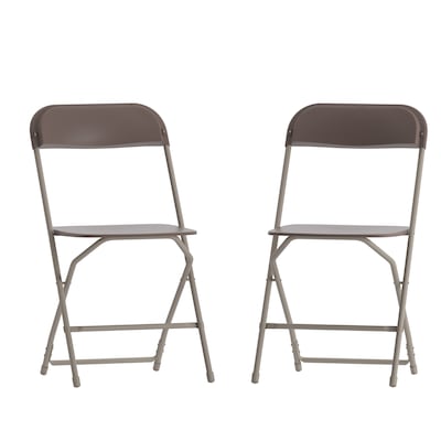 Flash Furniture Plastic Folding Chair, Brown, Set of 2 (2LEL3BRN)