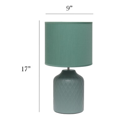 Simple Designs Touch of Chevron 17.25" LED Table Lamp, Seafoam Green (LT2122-SEA)