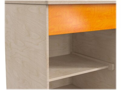 Flash Furniture Bright Beginnings Kids' 2-Shelf Kitchen Cabinet, Brown/Orange (MK-ME03539-GG)