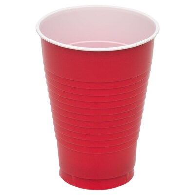 JAM Paper Plastic Party Cups, 12 oz, Red, 20/Pack (2255520700)