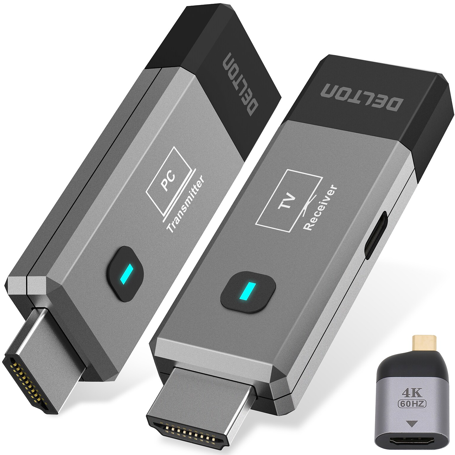 Delton E2 Wireless Transmitter and Receiver, Portable HDMI Extender, Gray (DTEHDMI2)