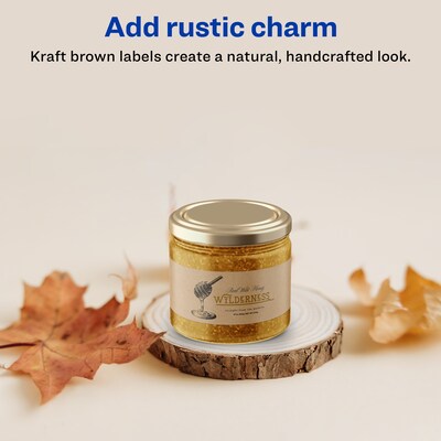 Avery Laser/Inkjet Rectangle Multipurpose Labels, 9.75 x 1.25, Kraft Brown, 125 Labels/Pack ( 94262)