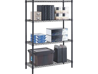 Whalen 4-Shelf Wire Unit, 36"W, Black (WS143654-4B)