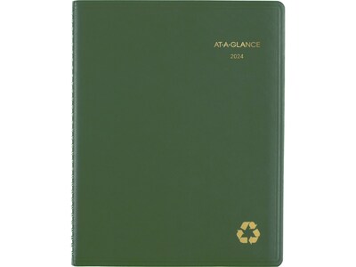 2024 AT-A-GLANCE 8.25 x 11 Weekly & Monthly Appointment Book Planner, Green (70-950G-60-24)