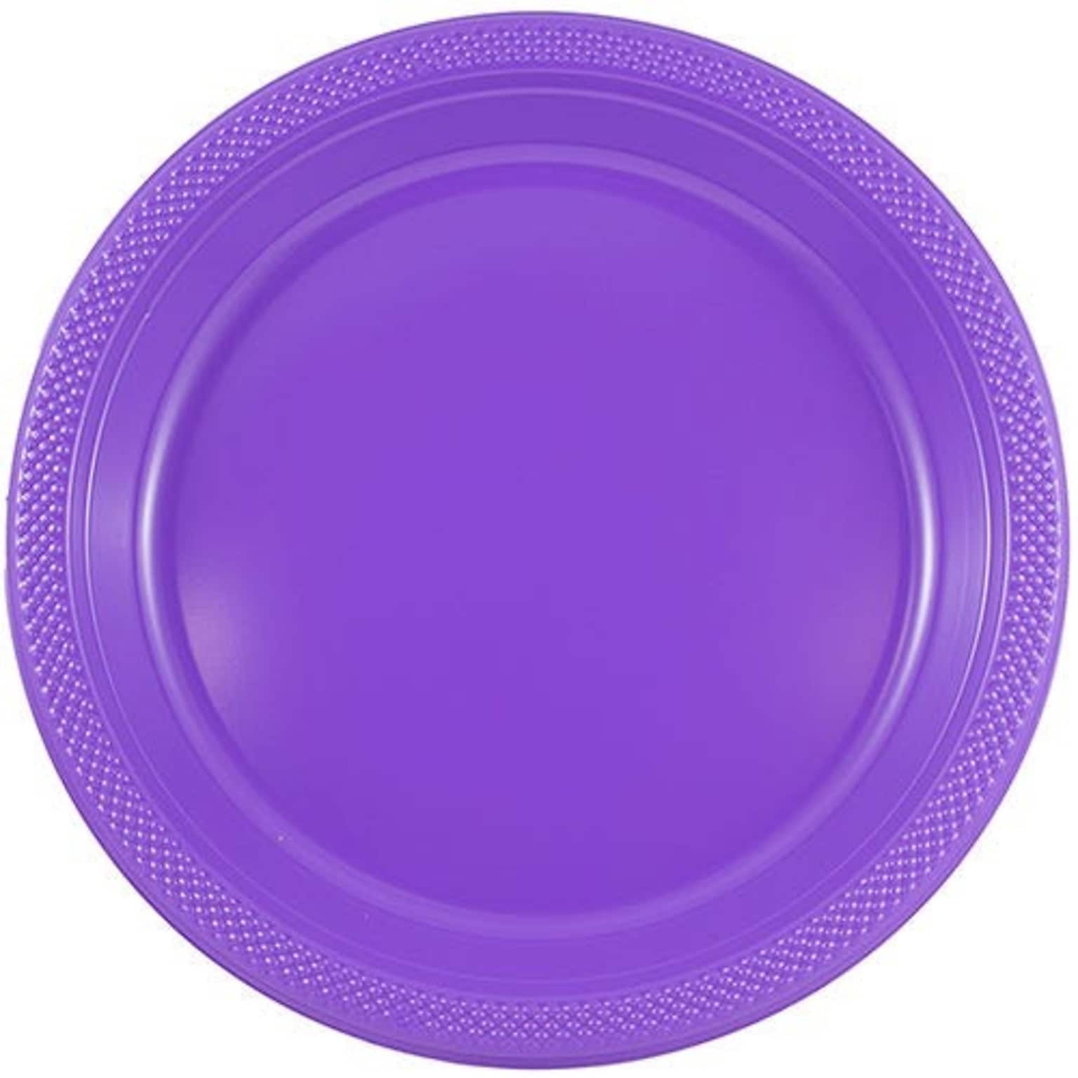 JAM Paper 9 Plastic Plates, Purple, 80/Pack (9255320689g)
