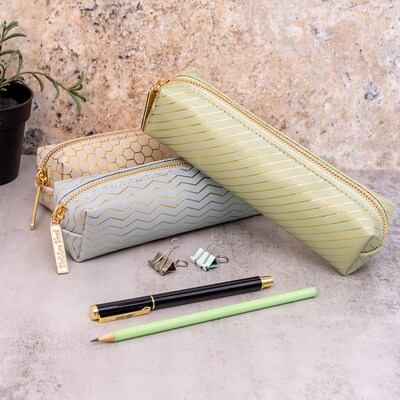 Pukka Pad Zipper Pencil Case, Green, 3/Bundle (PUK9981GNHZE-3)