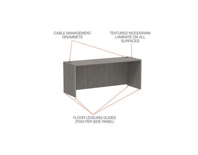 Alera Valencia Series 70" Credenza Shell, Gray (ALEVA257224GY)