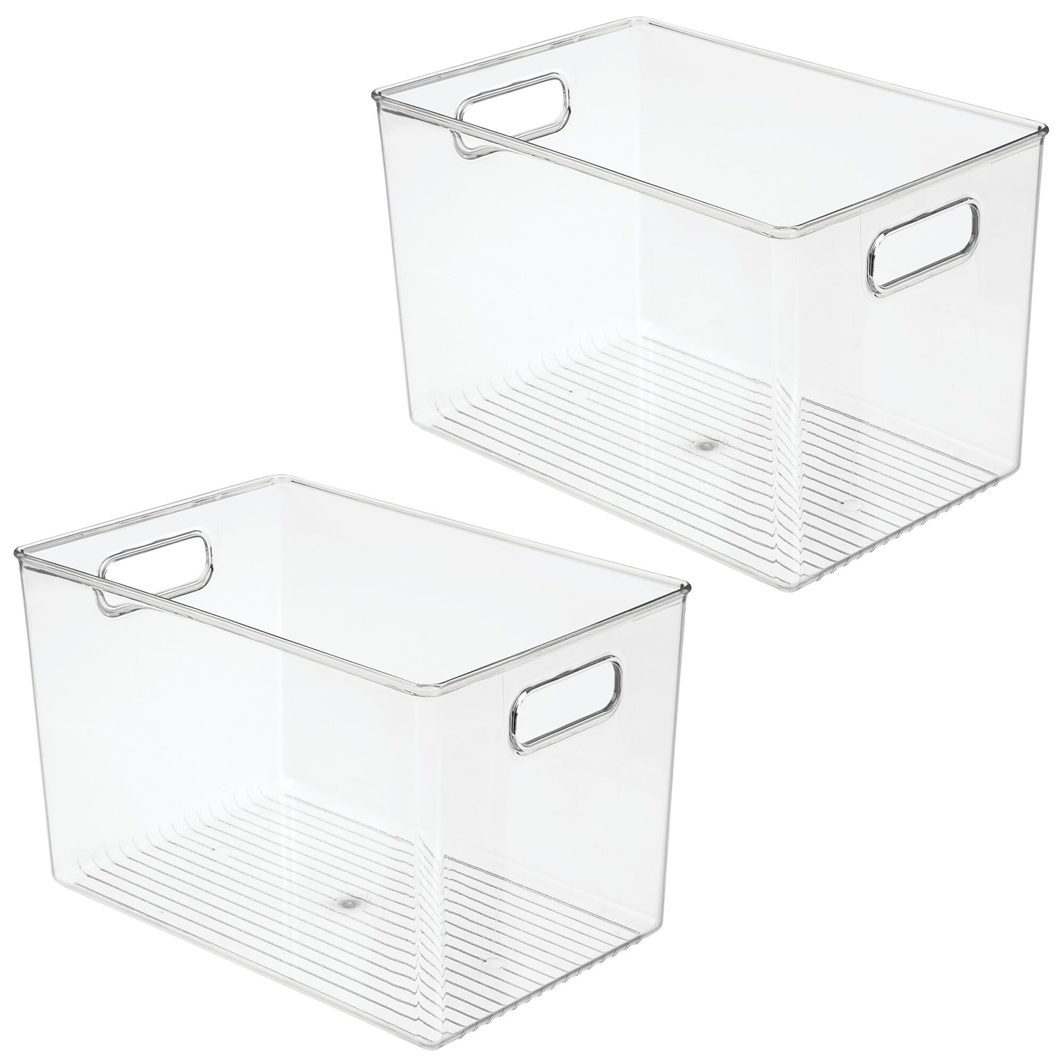 iDesign Pantry Organizer Bins with Handles - Storage Bins for Kitchen Organization - Ideal for Cabinets or Fridge