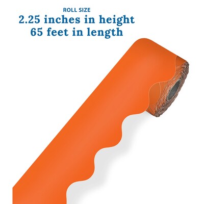 Carson Dellosa Education Rolled Scalloped Border, 2-1/4" x 65', Orange, 3/Bundle (CD-108466-3)