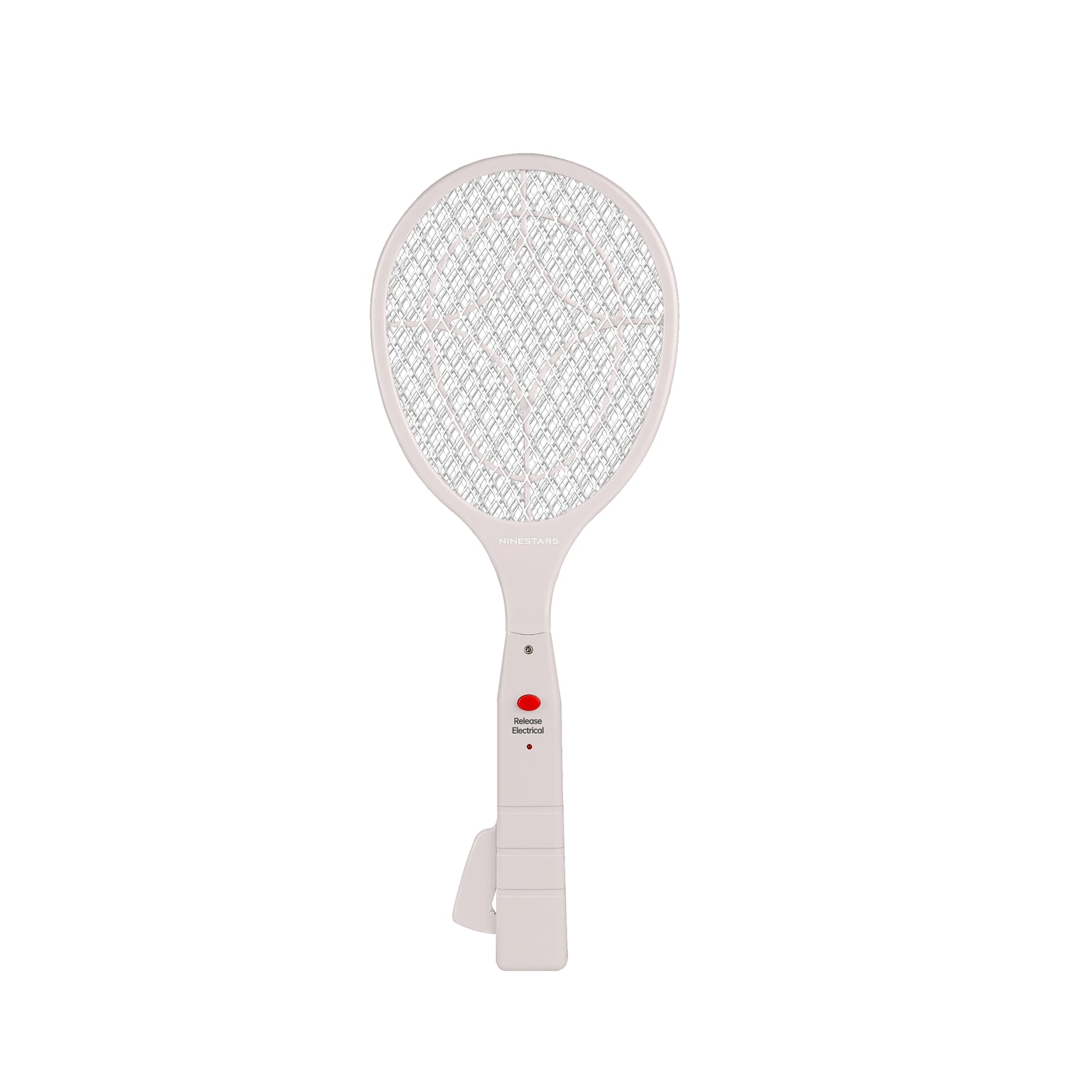 NineStars Battery-Free Electric Mosquito Fly Swatter, Durable ABS Plastic Material, Triple-Layer Mesh, Cream Color (SWP-3-1WH)