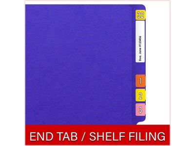 Medical Arts Press Heavy-Duty End Tab File Folder, Straight Cut, Letter-Size, Purple, 40/Box (S-09459-PUR)