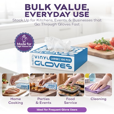 ProHeal Clear Vinyl Disposabel Gloves, Powder and Latex Free, XL, 1000 Count (PH-16533C)