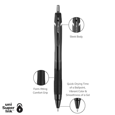 uni Jetstream Elements Ballpoint Pens, Medium Point, 1.0mm, Assorted Ink, 6/Pack (70149)