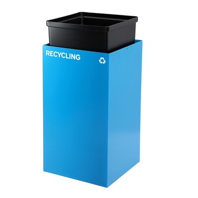 Alpine Industries Steel Recycling Bin, 29 Gallon, Blue (ALP4450-KIT-BLU-S-RE)