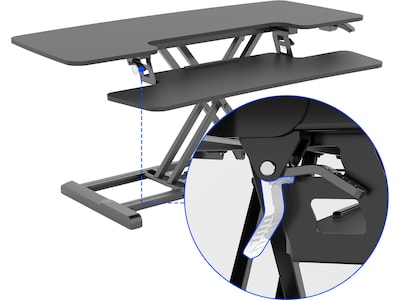 FlexiSpot M7 Series 42"W Manual Rectangular Adjustable Standing Desk Converter, Black (M7-E-42B)