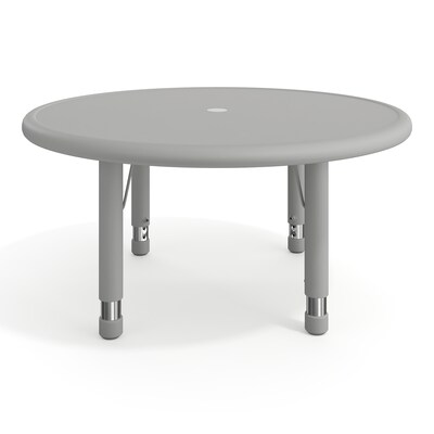 Flash Furniture Wren 33" Round Activity Table, Height Adjustable, Soft Gray (YUYCX072RDTBSGY)