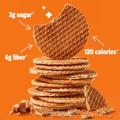 Rip Van Wafels Dutch Caramel and Vanilla Stroopwafels, 1.16 oz., 12 Packs/Box, 12/Box (RVW00334)