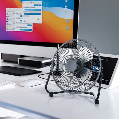 Techni Home 8” Desk Fan, 2 Speed, Black (RTA-08HV-FAN)