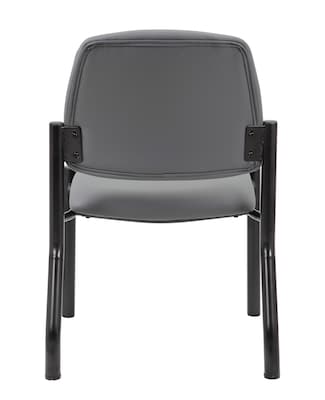 Boss Office Products Bariatric Armless Vinyl Guest Chair, 300 lb. Capacity, Grey (B9595AM-GY)