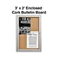 Staples Enclosed Cork Display Board, Aluminum Frame, 3' x 2' (ST61261)