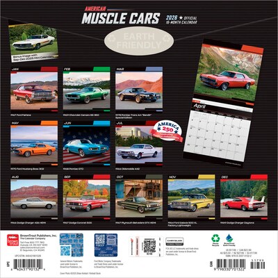 2026 BrownTrout American Muscle Cars 12 x 12 Monthly Wall Calendar (9798330701322)