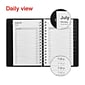 2024-2025 Staples 5" x 8" Academic Daily Appointment Book, Faux Leather Cover, Black (ST60364-23)