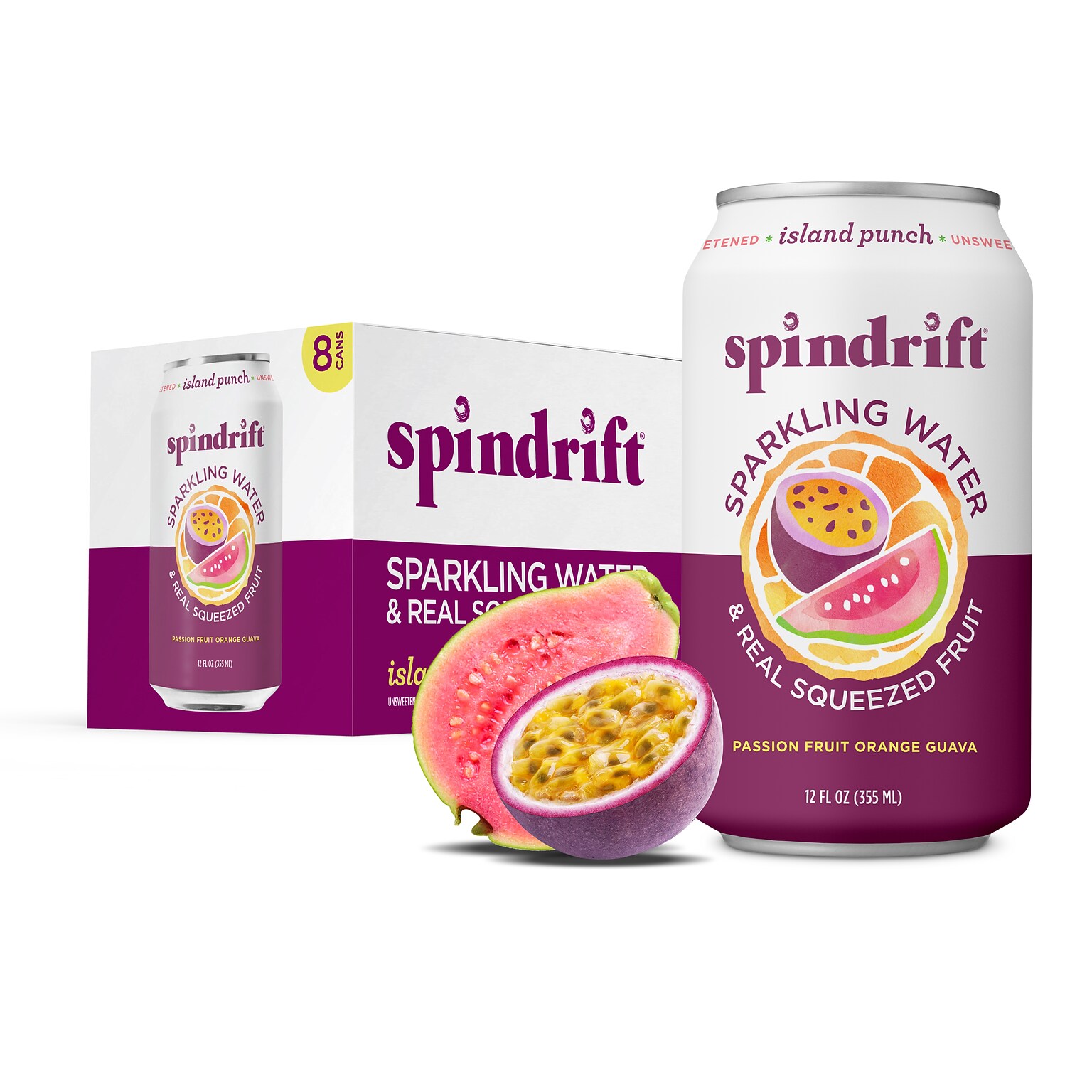 Spindrift Island Punch Flavored Sparkling Seltzer Water, 12 oz., 24 Cans/Carton (SDR14247)