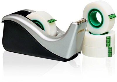 Scotch Desktop Tape Dispenser, Silvertech Two-Tone (C60-ST)