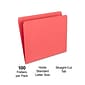 Staples File Folder, Single Tab, Letter Size, Red, 100/Box (ST509646-CC)