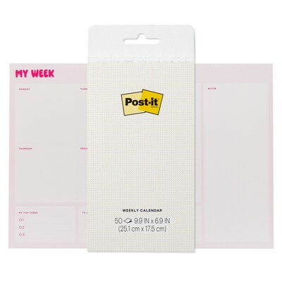 Post-it Weekly Calendar Notes, 9.9 x 6.9, 50 Sheet/Pad (SPE-CAL-1)