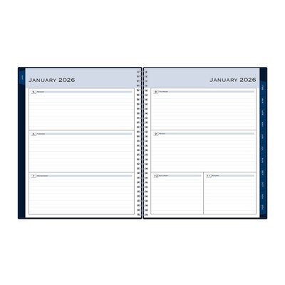 2026 Blue Sky Passages 8.5 x 11 Calendar Year Weekly & Monthly Planner, Faux Leather Cover, Navy (148659-26)