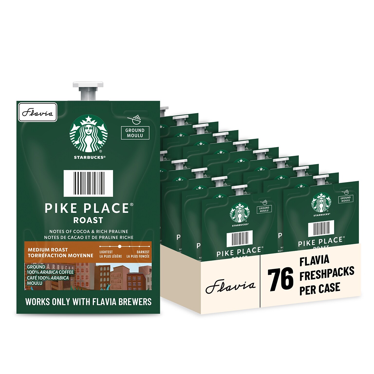 Starbucks Pike Place Coffee Flavia Freshpacks, Medium Roast, 76/Carton (MDR01038)