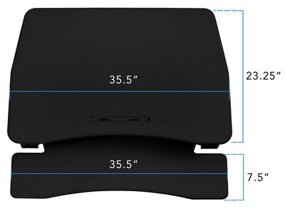 Mount-It! 35.5"W Rectangular Adjustable Metal Standing Desk Converter, Black (MI-7955)