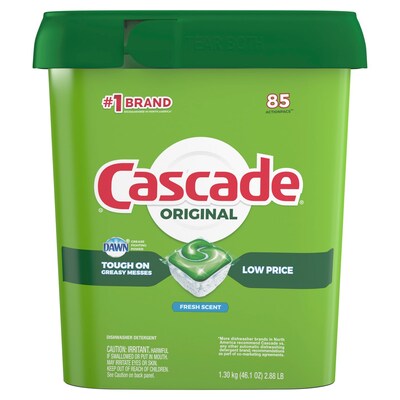 Cascade ActionPacs Dishwasher Detergent Pacs, Fresh Scent, 85 Pacs (18629)